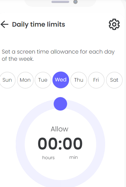 Qustodio view daily time limits
