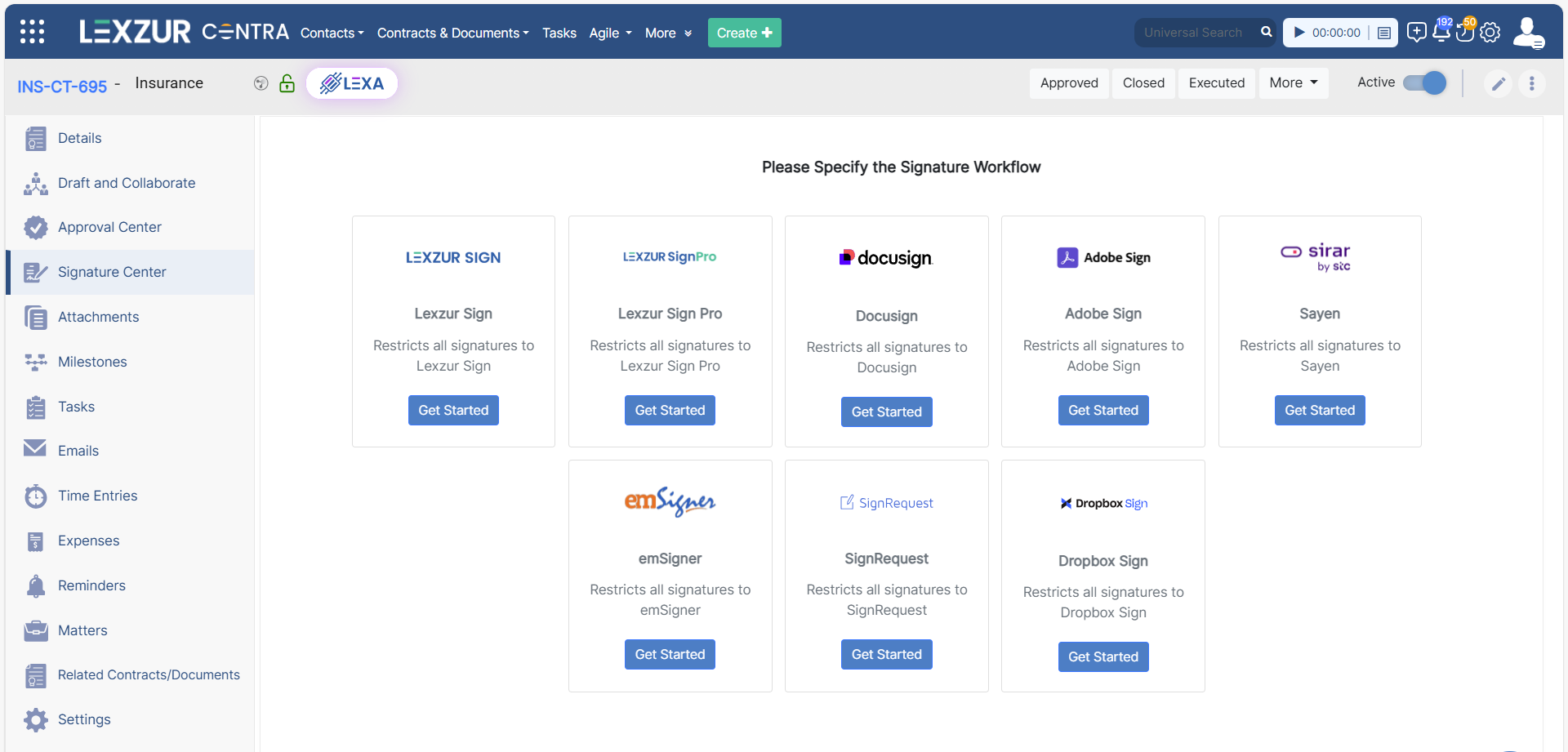 Contra Software - Choose your preferred signature workflow