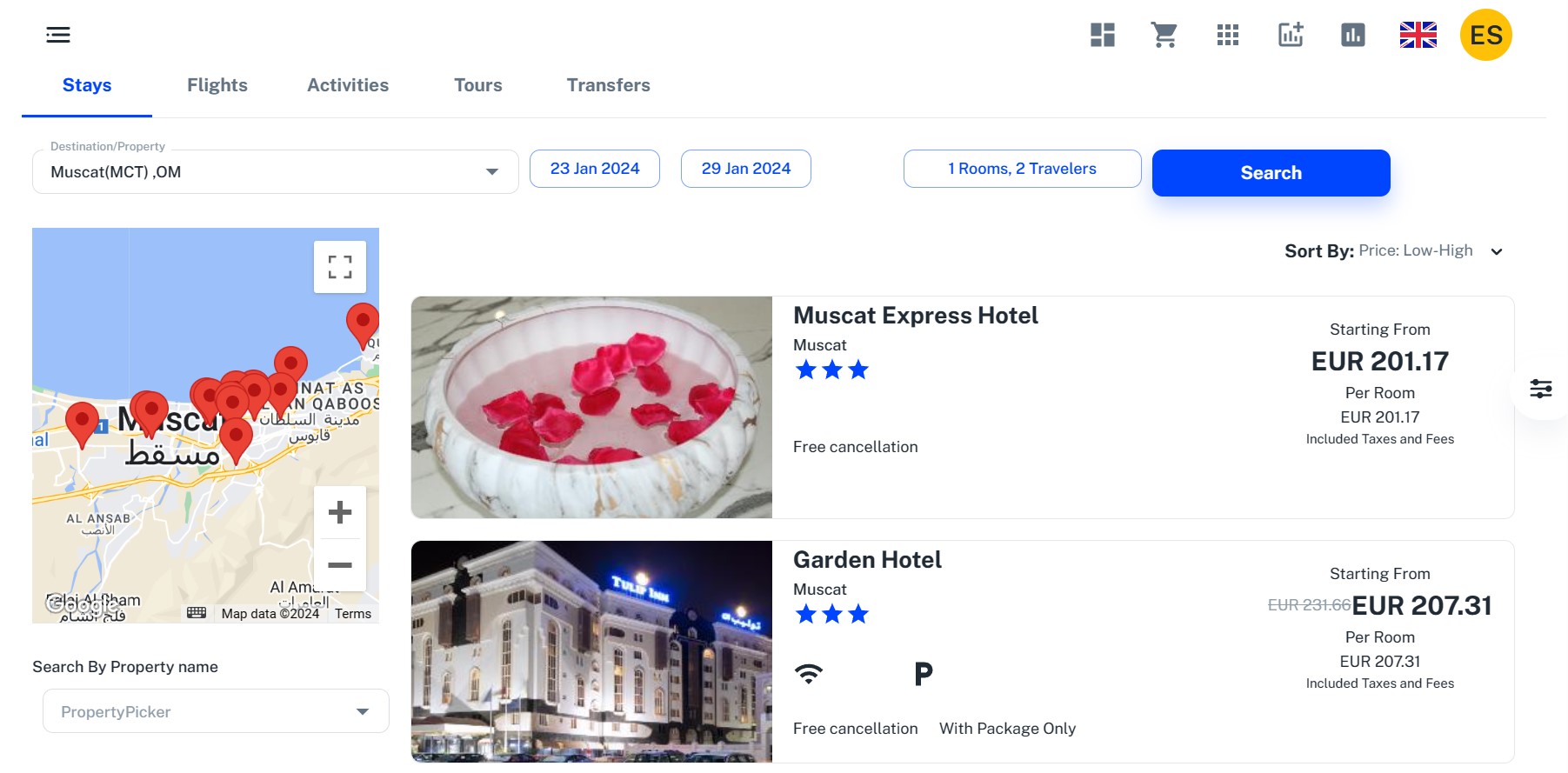 Hotel Search Results