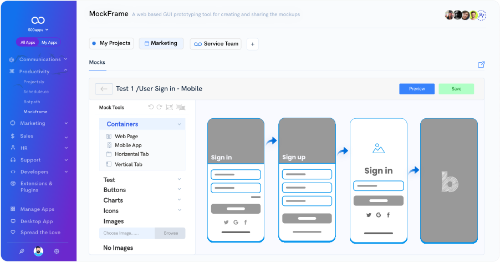 MockFrame screenshot: Wireframe Tool