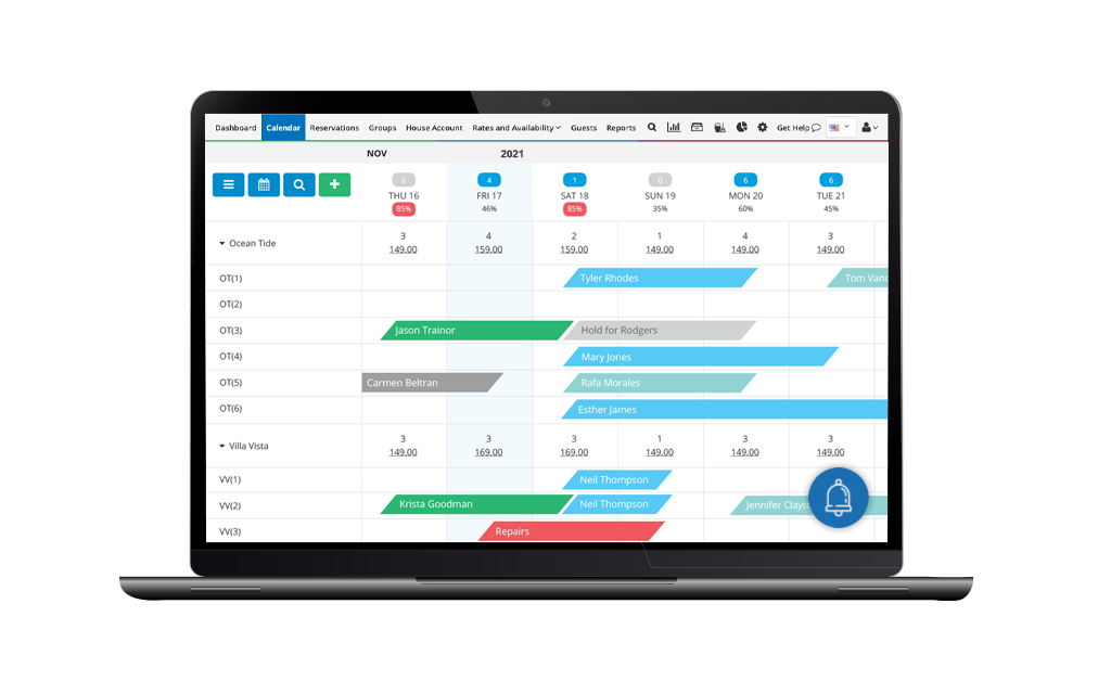 Get a full overview of your dashboard, calendar and business reports, accessible in the cloud. 