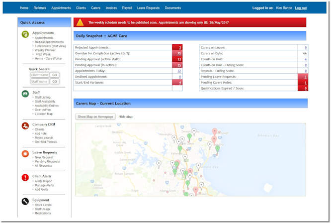 TurnPoint screenshot: Manage referrals, admissions, assessments, transfers, care plans, discharges and medication records