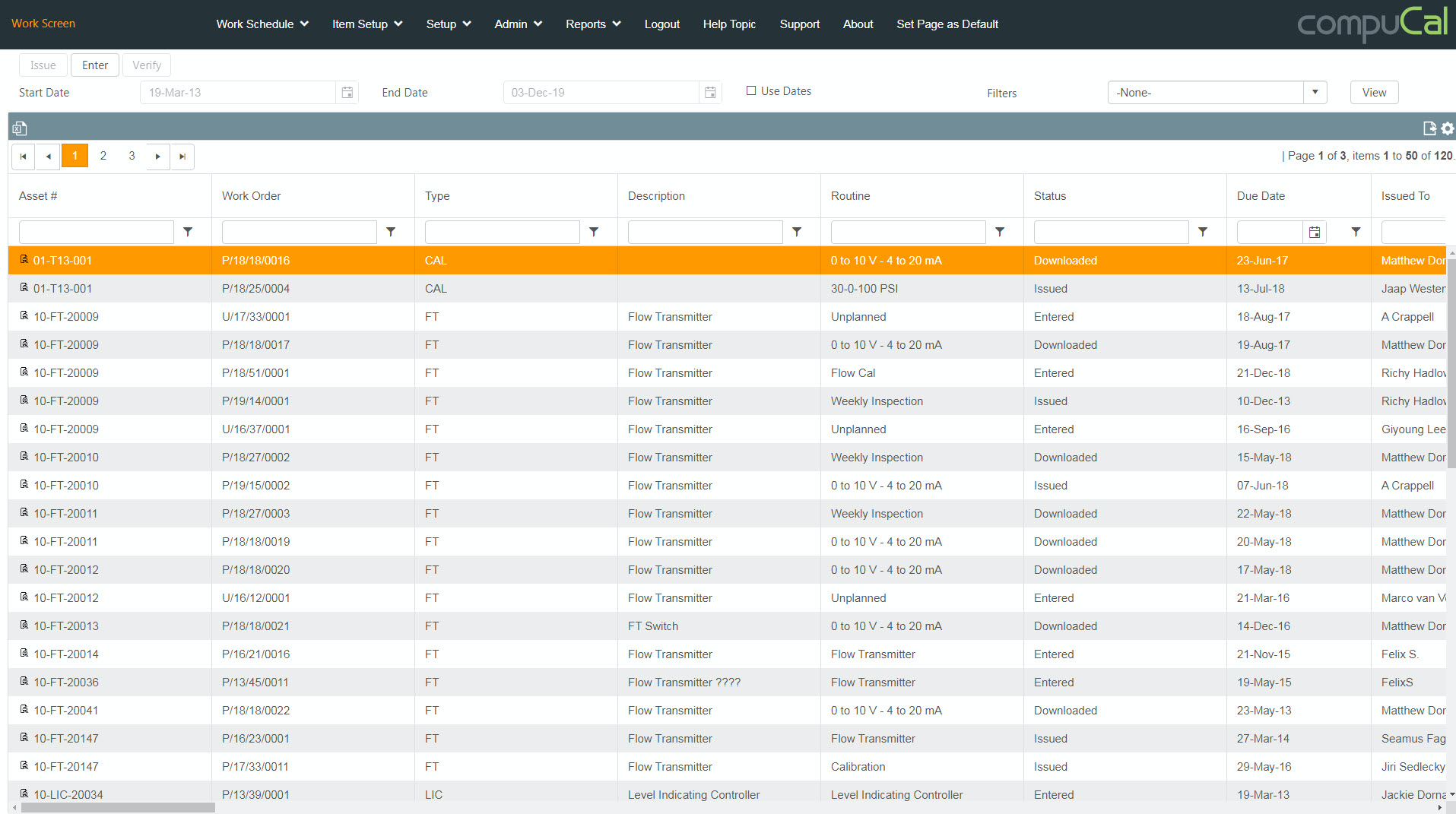 Users can set up instruments and routines from the work screen using CompuCal.