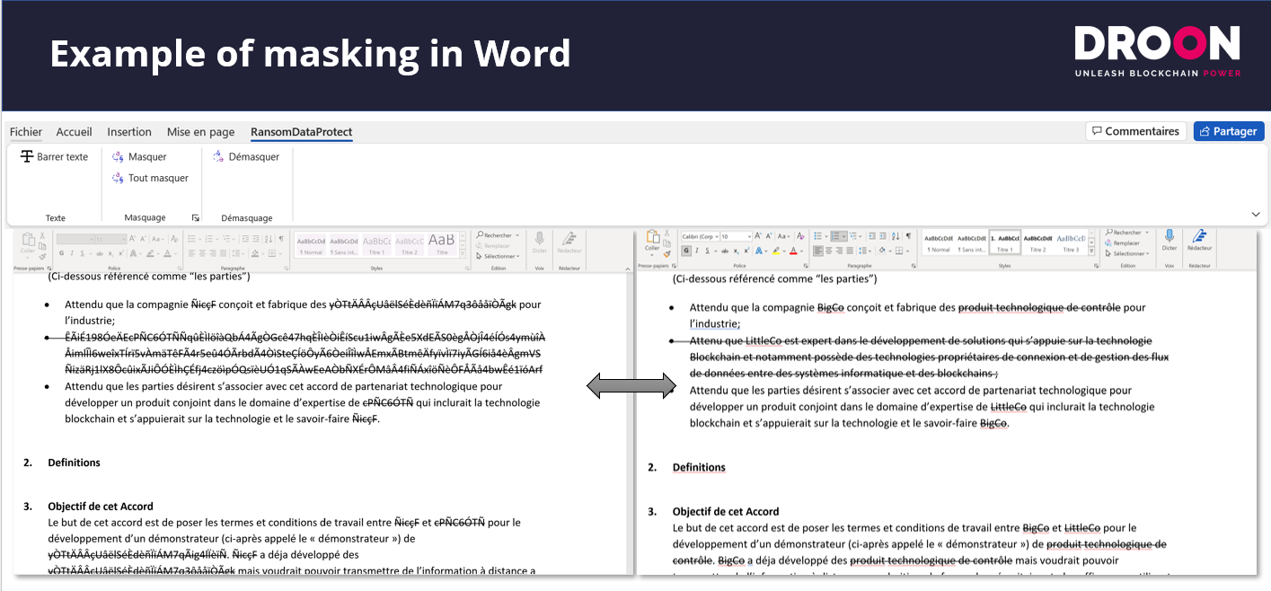 Example of masking in Word