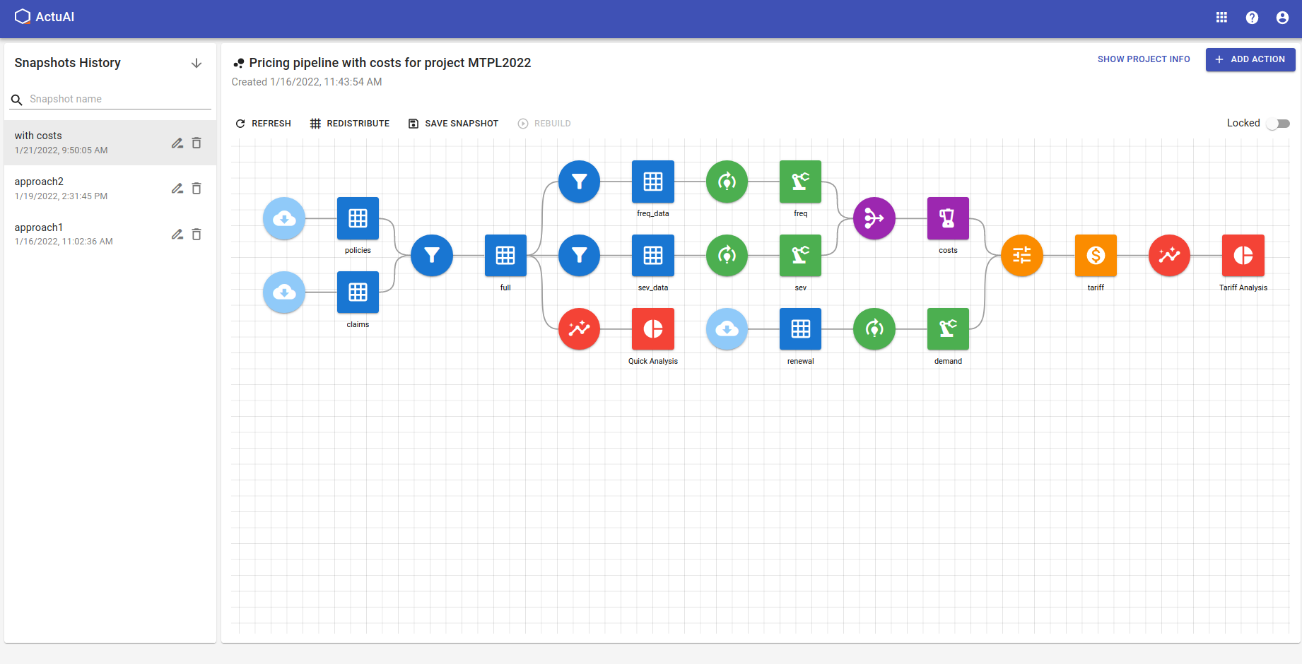 Quantee Software - Pipeline snapshots