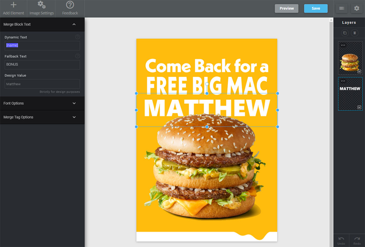 NiftyImages screenshot: NiftyImages personalization