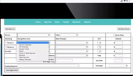 MaestroAuction screenshot: MaestroAuction attendee manager