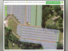 CemeteryFind Software - Color-coding on cemetery maps allows users to identify empty lots for sale