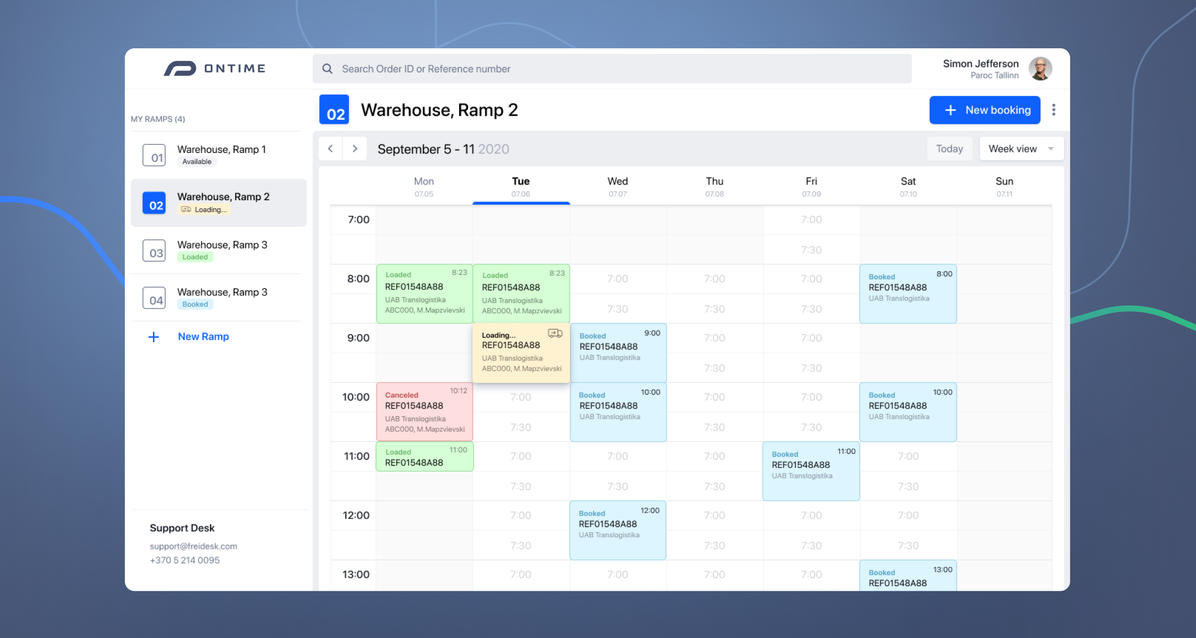 Freidesk calendar