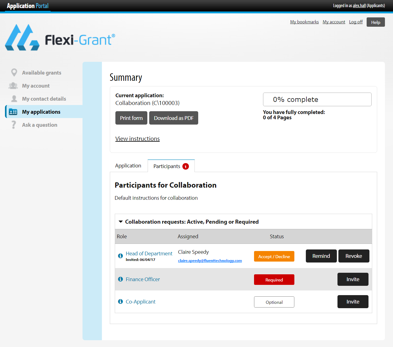 Create a better application process with Flexi-Grant’s collaboration feature. Capture references, Head of Department sign-off, payment information and give the lead applicant the power to invite and remind co-applicants