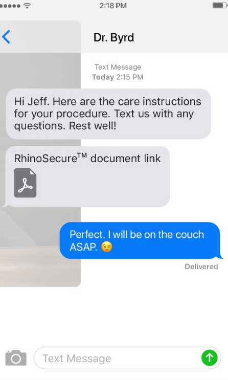 Rhinogram messaging