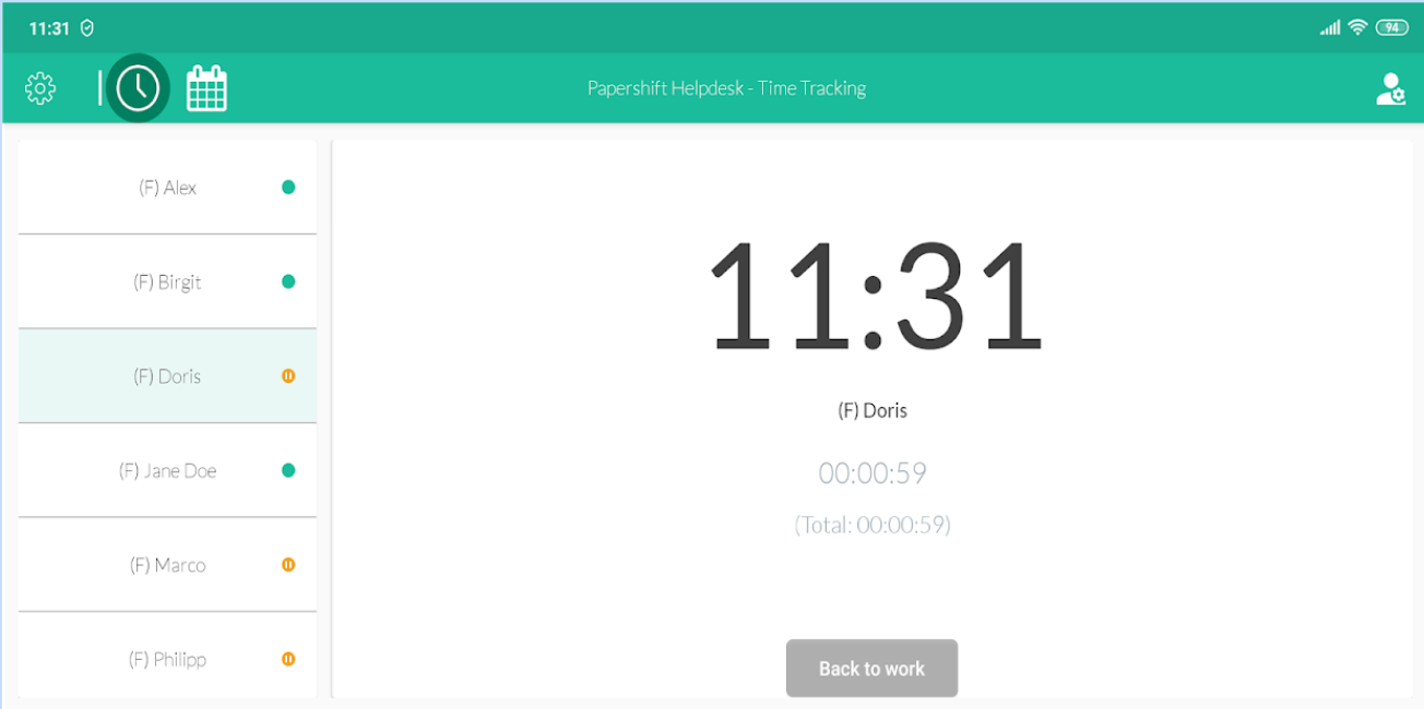 Papershift helpdesk time tracking