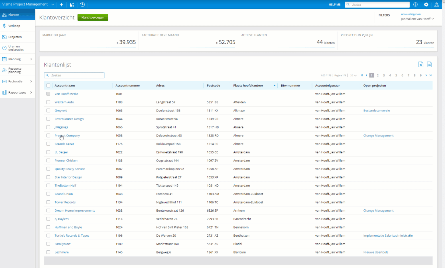 Visma Project Management screenshot