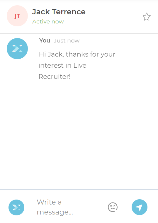 Live Recruiter chatbot