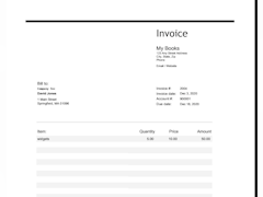 Big E-Z Accounting for Google Sheets Software - Invoice - thumbnail