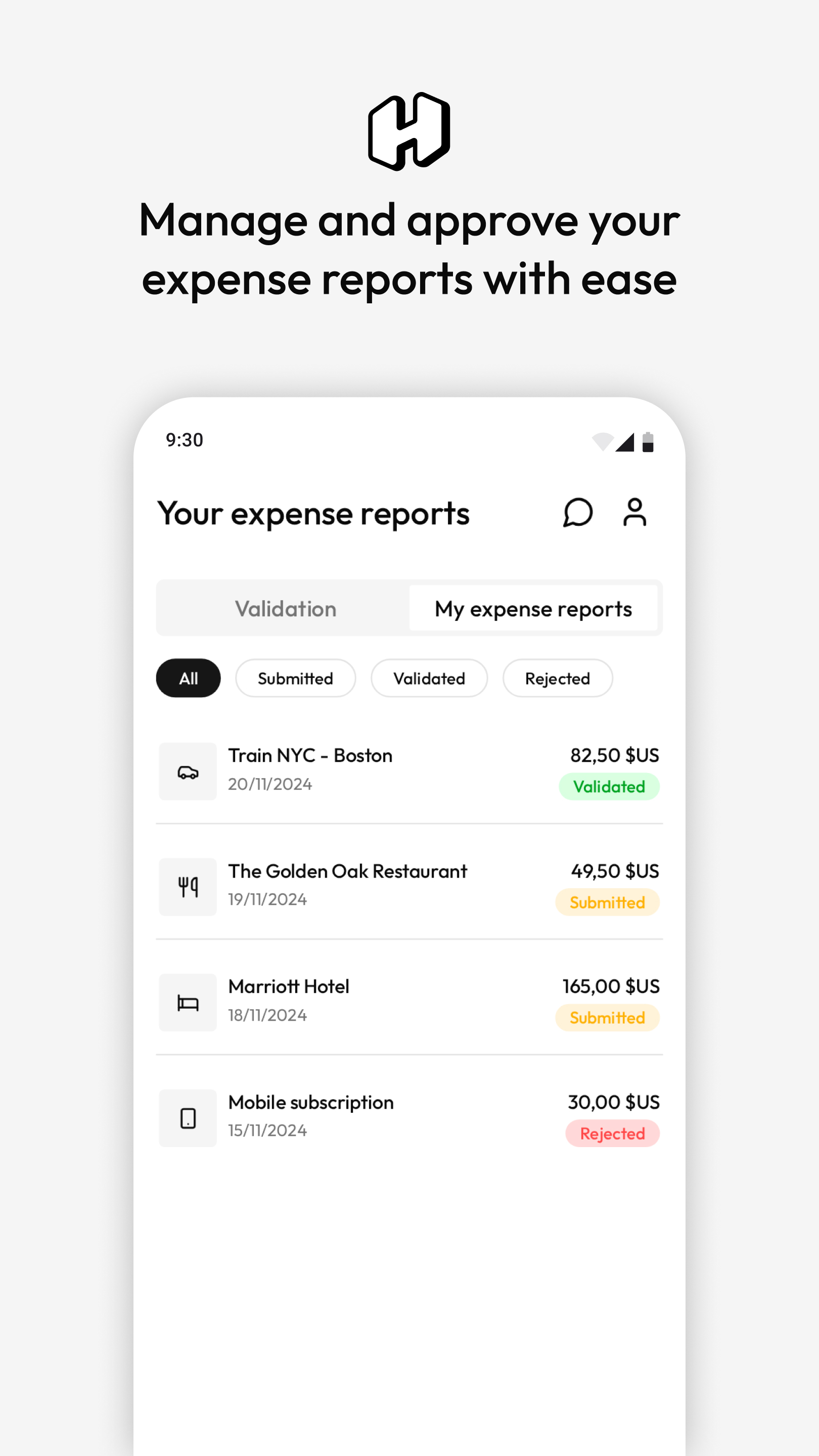 Hivespent screenshot: Hivespent manage and approve expense reports