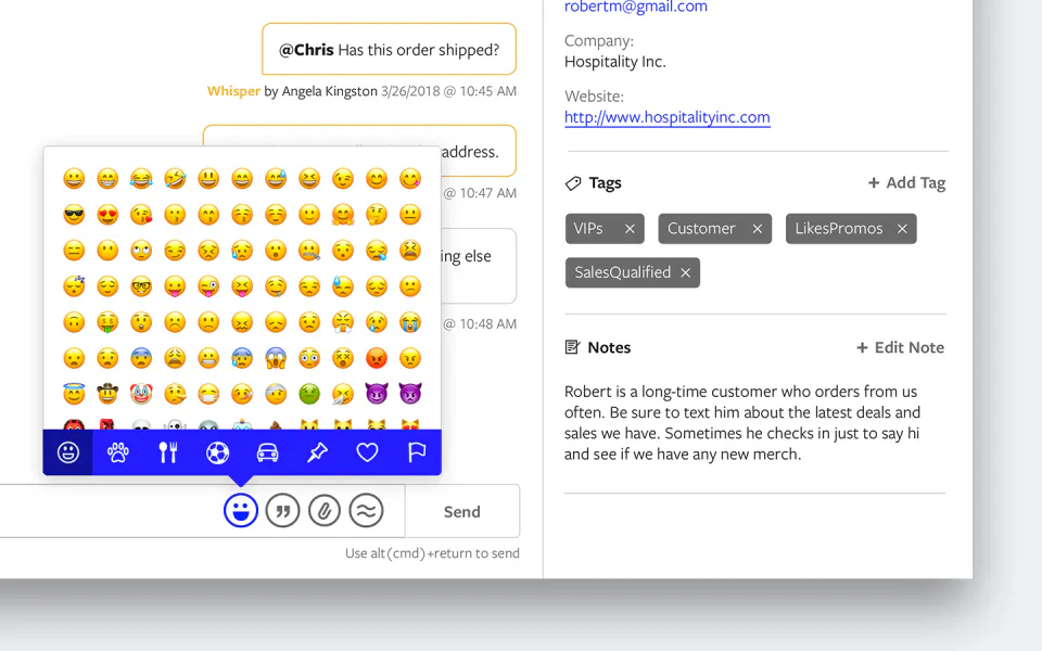 Send emojis
