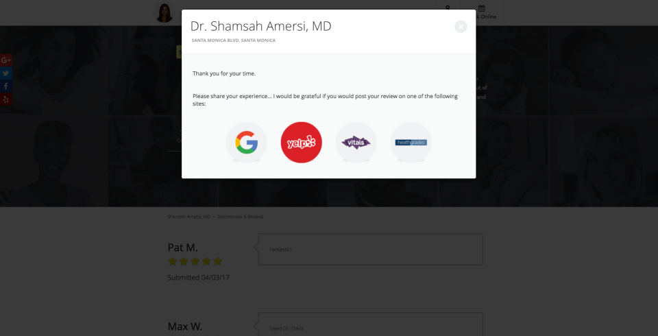 PatientPop Software - Patient and client engagement with a practice and its practitioners can be promoted with the capture of feedback