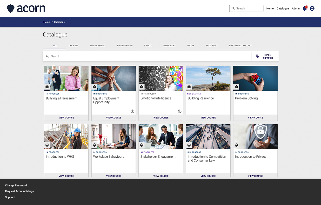 Acorn Software - Catalogue Screenshot
