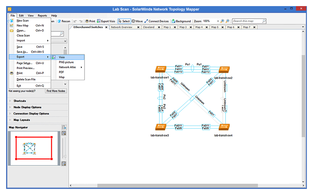 Network Topology Mapper export to visio