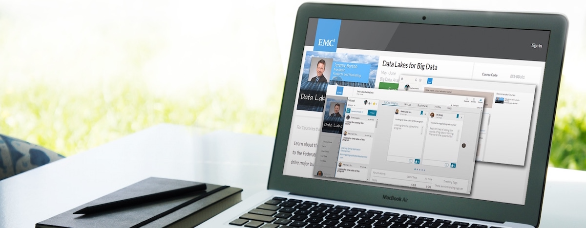 EdCast screenshot: Businesses can create a customized and branded online corporate academy for employee self service and collaboration