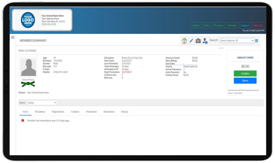 Next Level Membership Software screenshot: Next Level Membership CRM