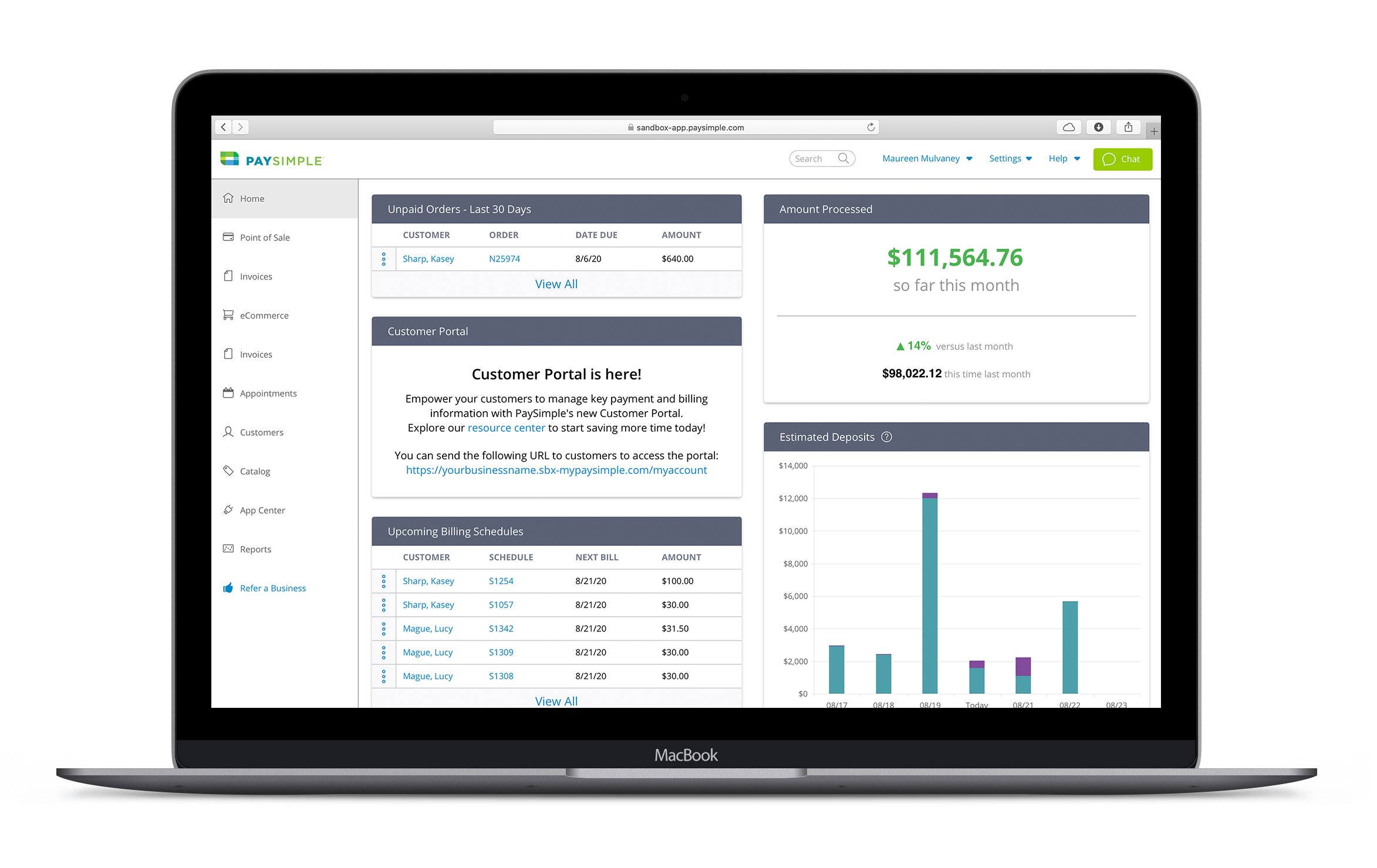 View your business at a glance with a dynamic dashboard