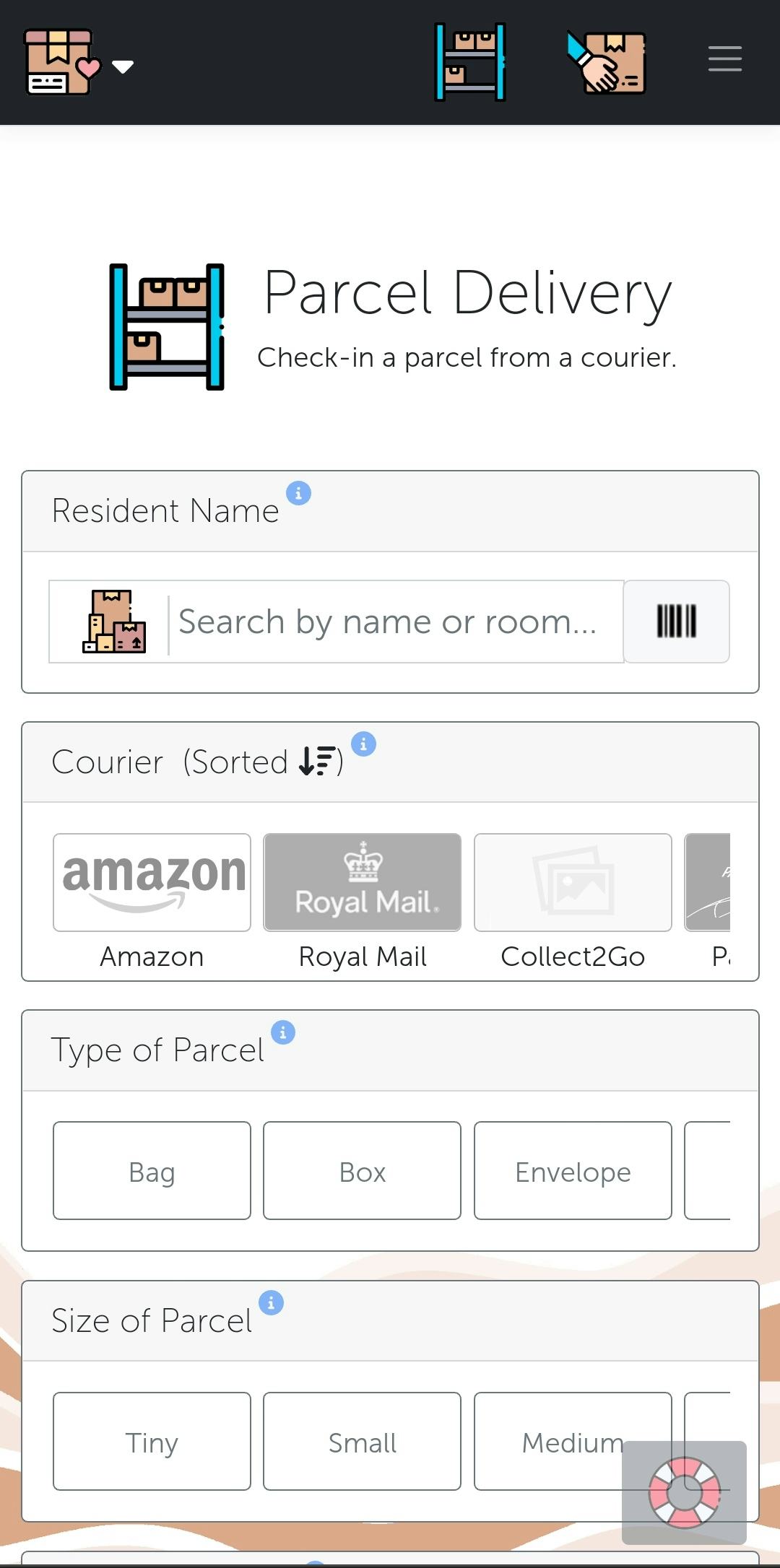 WookiPost Software - Choose to type the name to search your database or simply scan the parcel's label. Choose to collect further details on the parcel & courier to help you find the parcel on collection.