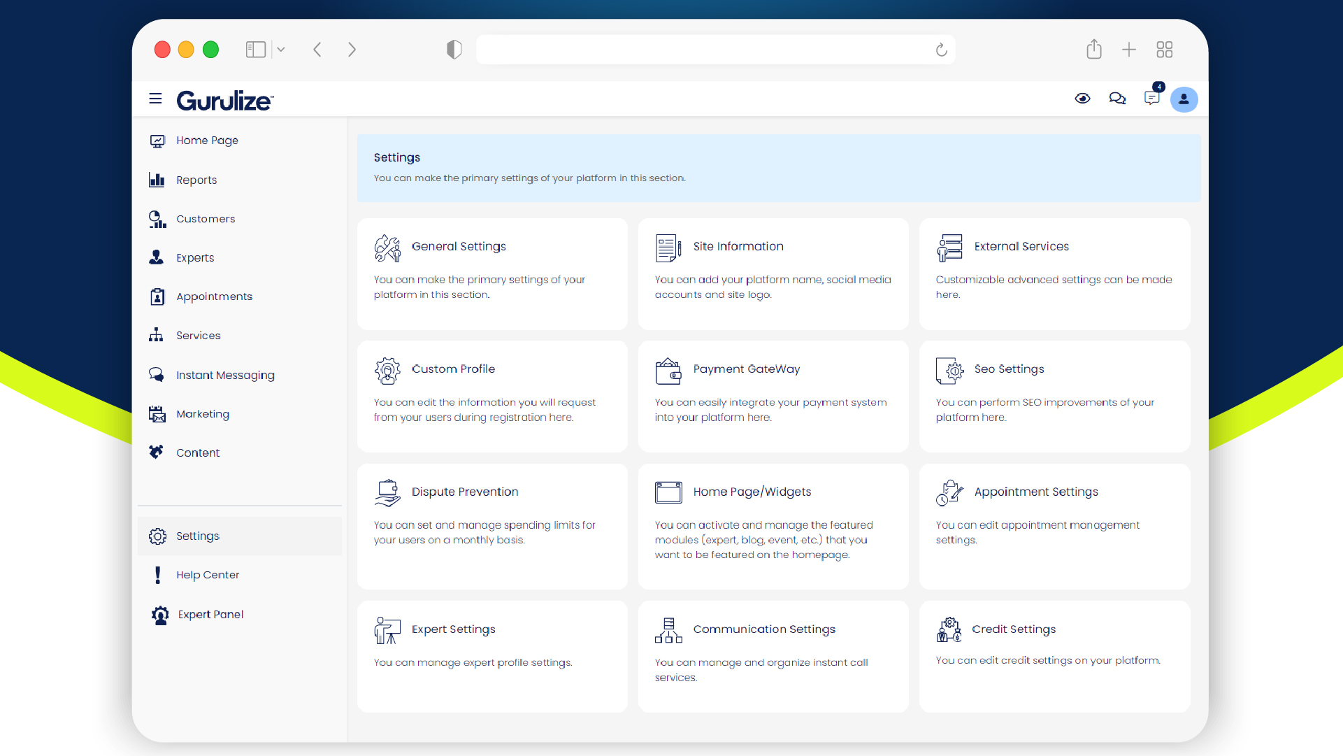 Gurulize screenshot: Manage video calls, bookings, and client communication—all from one easy-to-use dashboard. 
