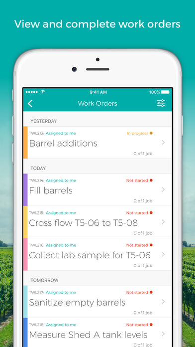 vintrace Software - vintrace viewing and submission of work orders