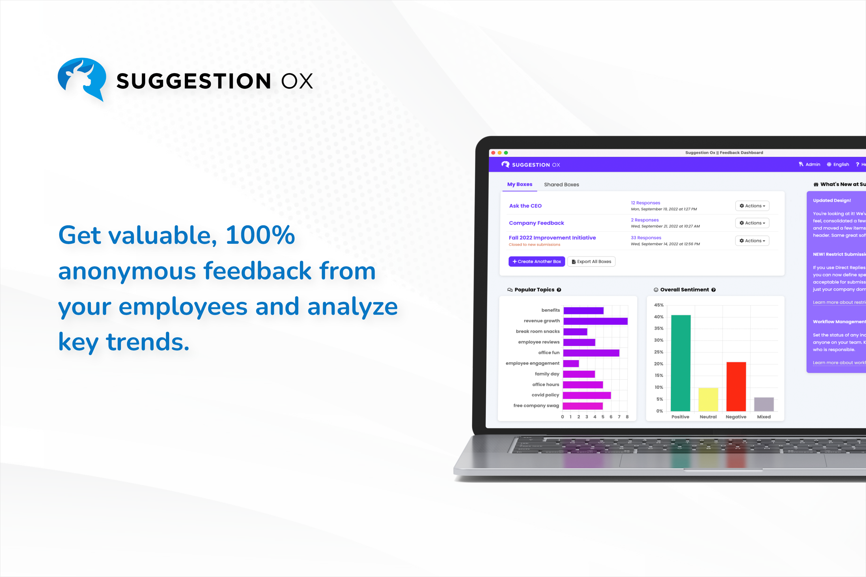 Suggestion Ox screenshot: Anonymous Feedback