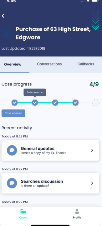 The Link App track case progress