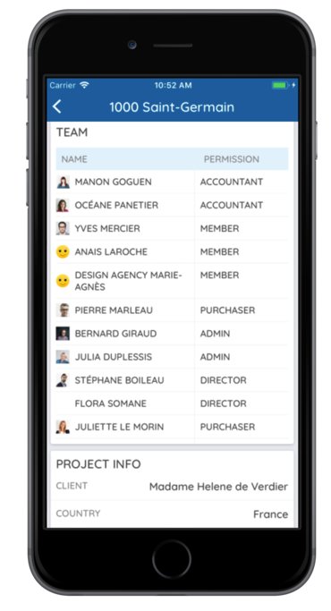 OOTI Software - Check team roles, permissions and company status via mobile