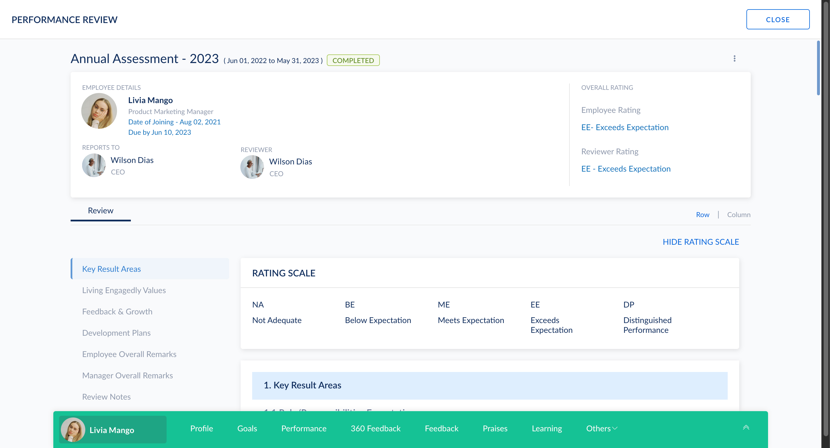 Engagedly Software - Engagedly Performance Review Form