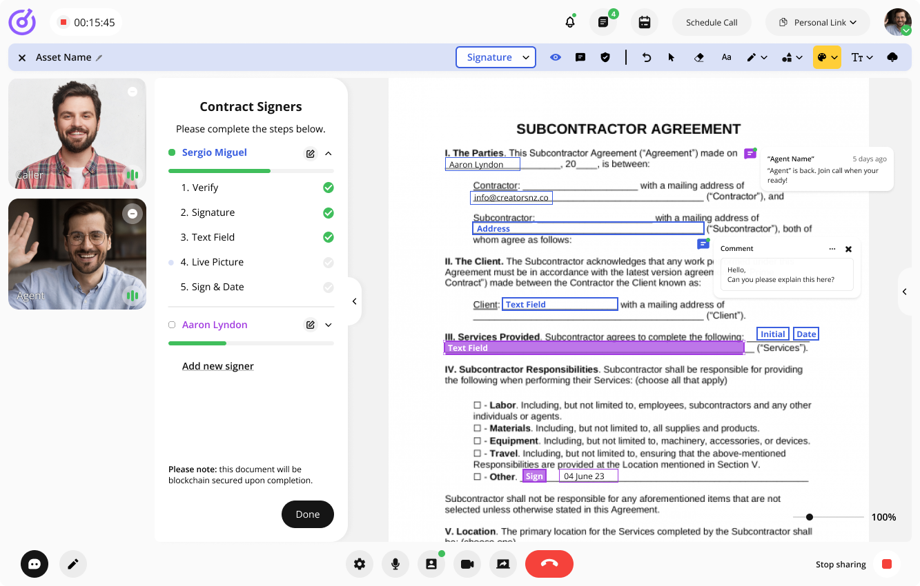 Collaborative, Editable, Fillable, and Signable Document