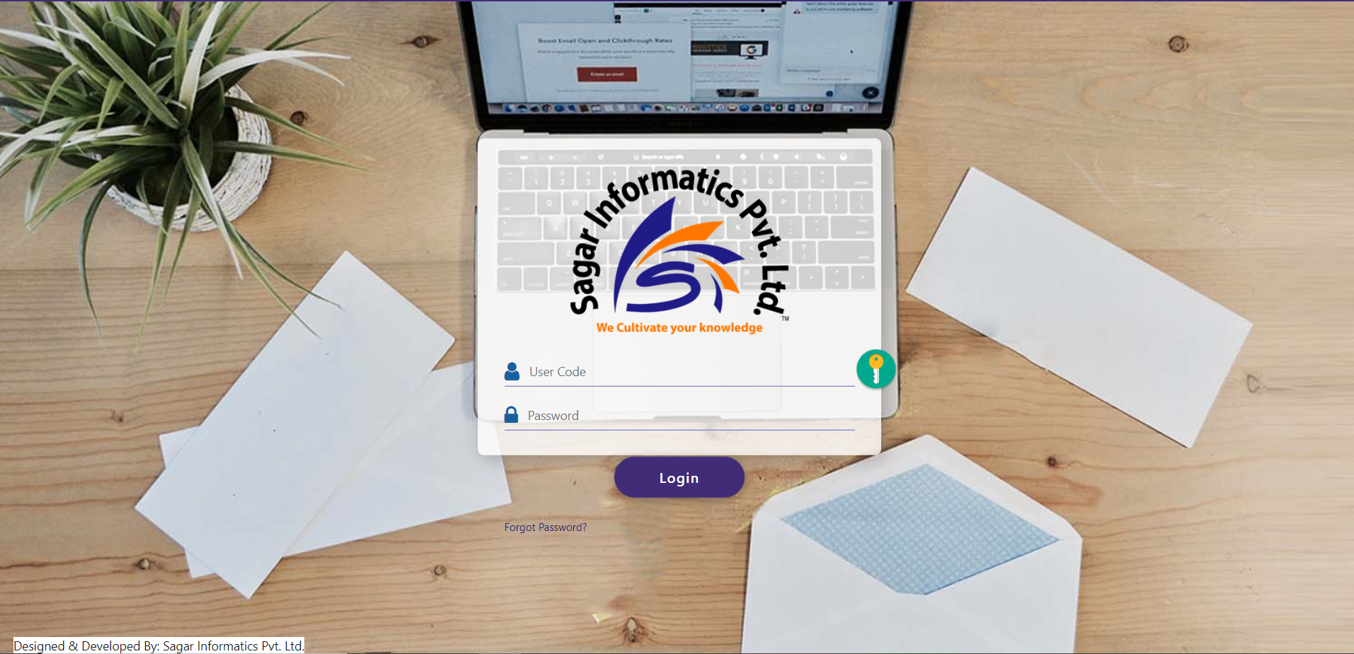 Mail Room screenshot: Login