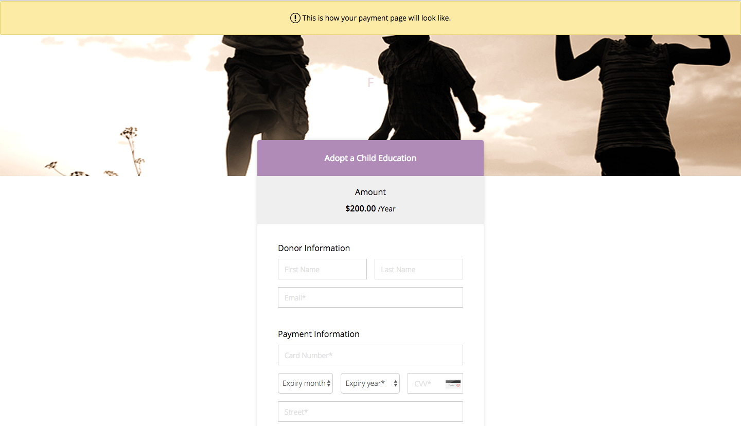 Zoho Checkout shows users a preview of their payment page before it is published