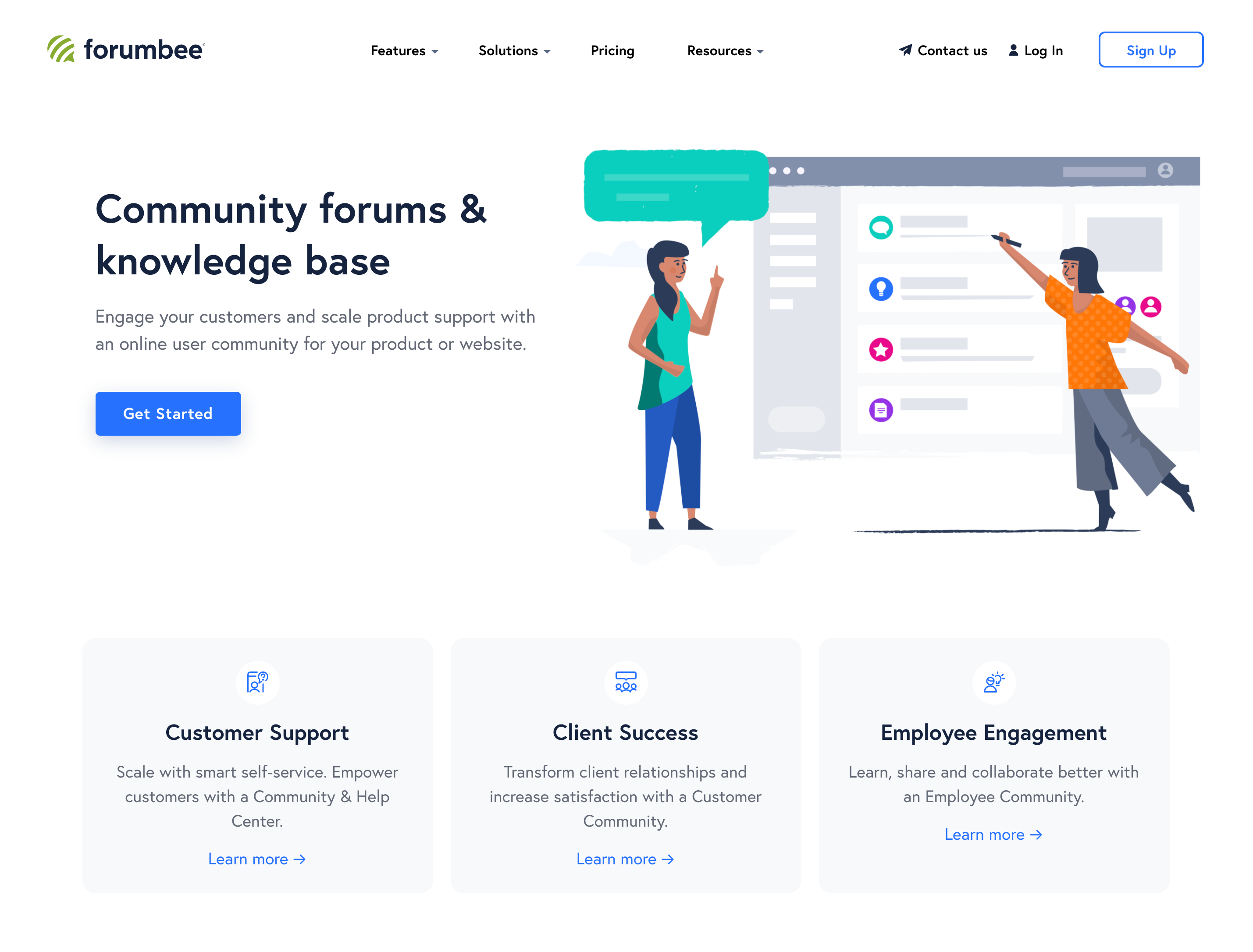 Use Forumbee to create a community and knowledge base hub for your customers, clients, and employees