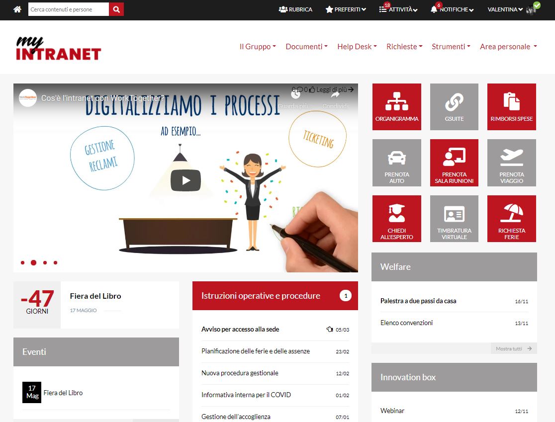 WorkTogether screenshot: Intranet demo Home