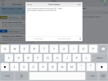 HappyFox Help Desk Software - iPad Ticket Message