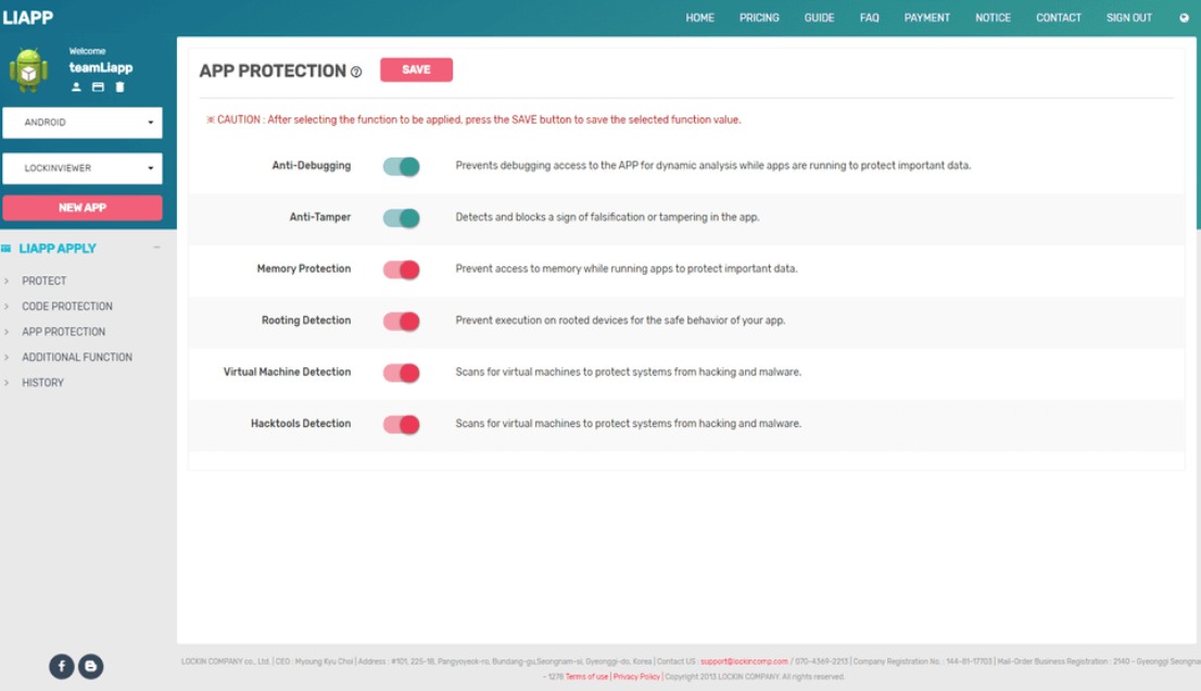 LIAPP app protection