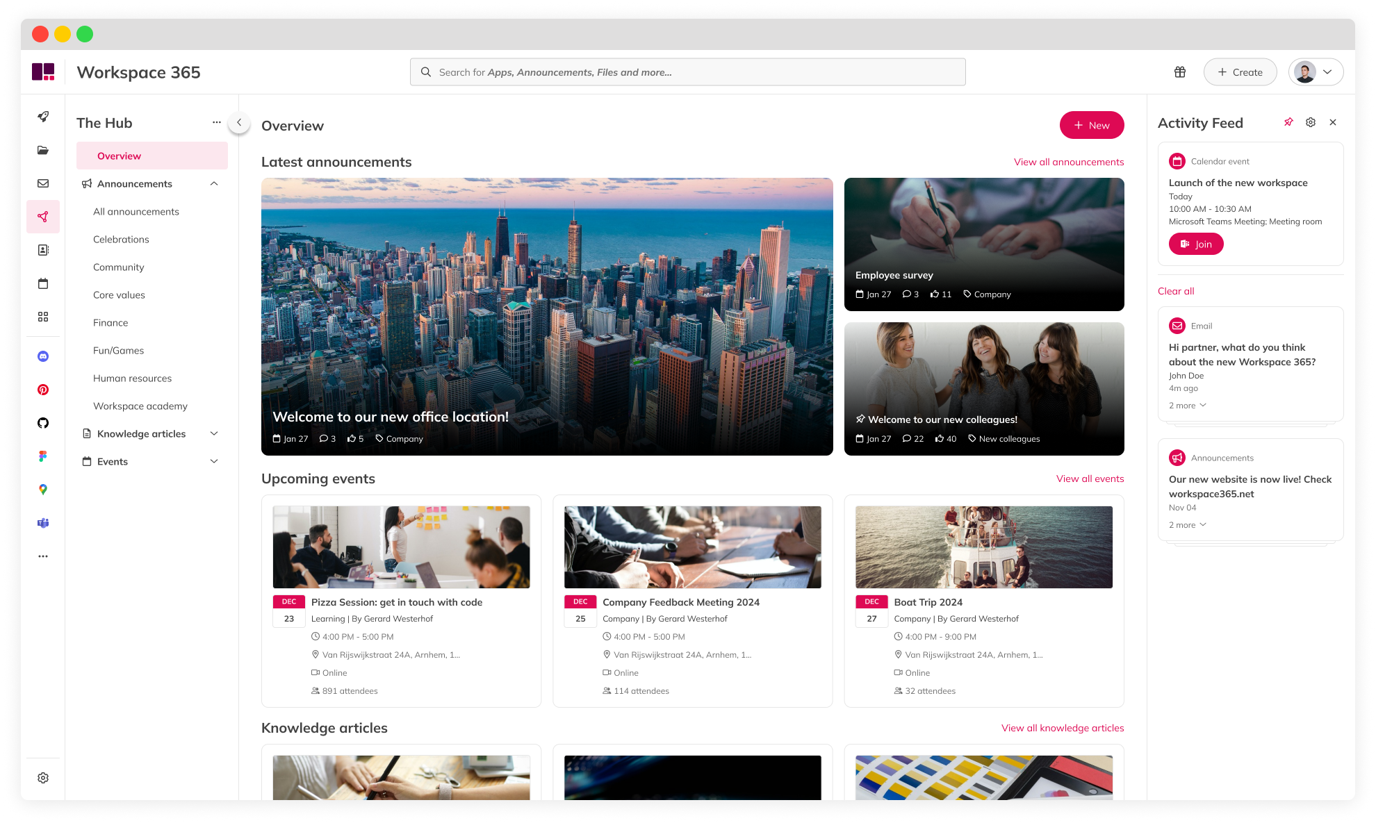 Simplified communication
Benefit from The Hub, SharePoint and Viva Engage integrations, an Address Book Centre, and other intranet functionalities. This strengthens the bond between employees and promotes effective information sharing and collaboration.