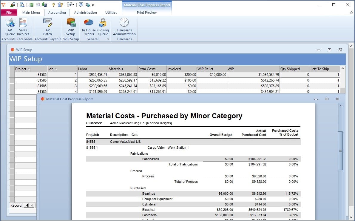 Total ETO Software - WIP & costing