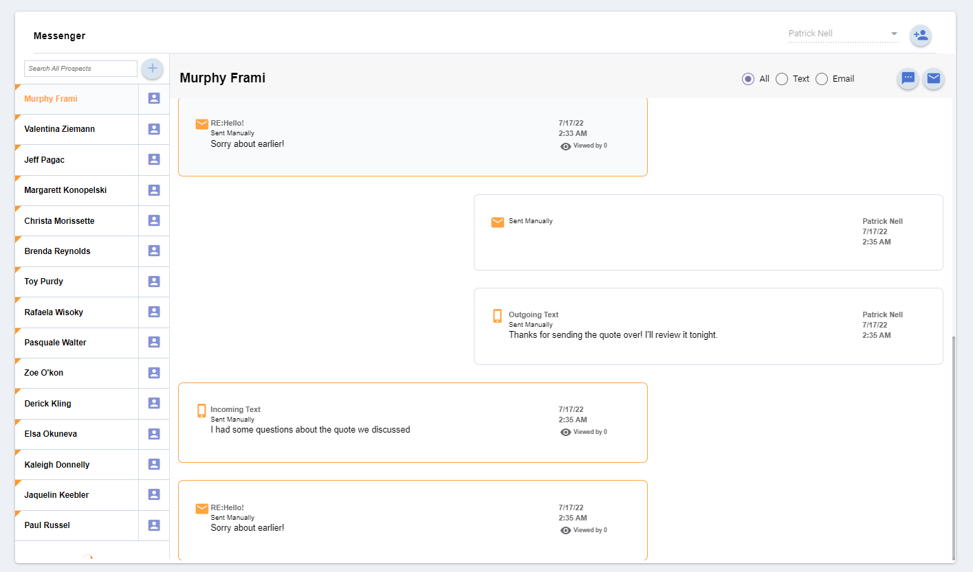 Lightspeed Voice Quantum screenshot: Multichannel Inbox