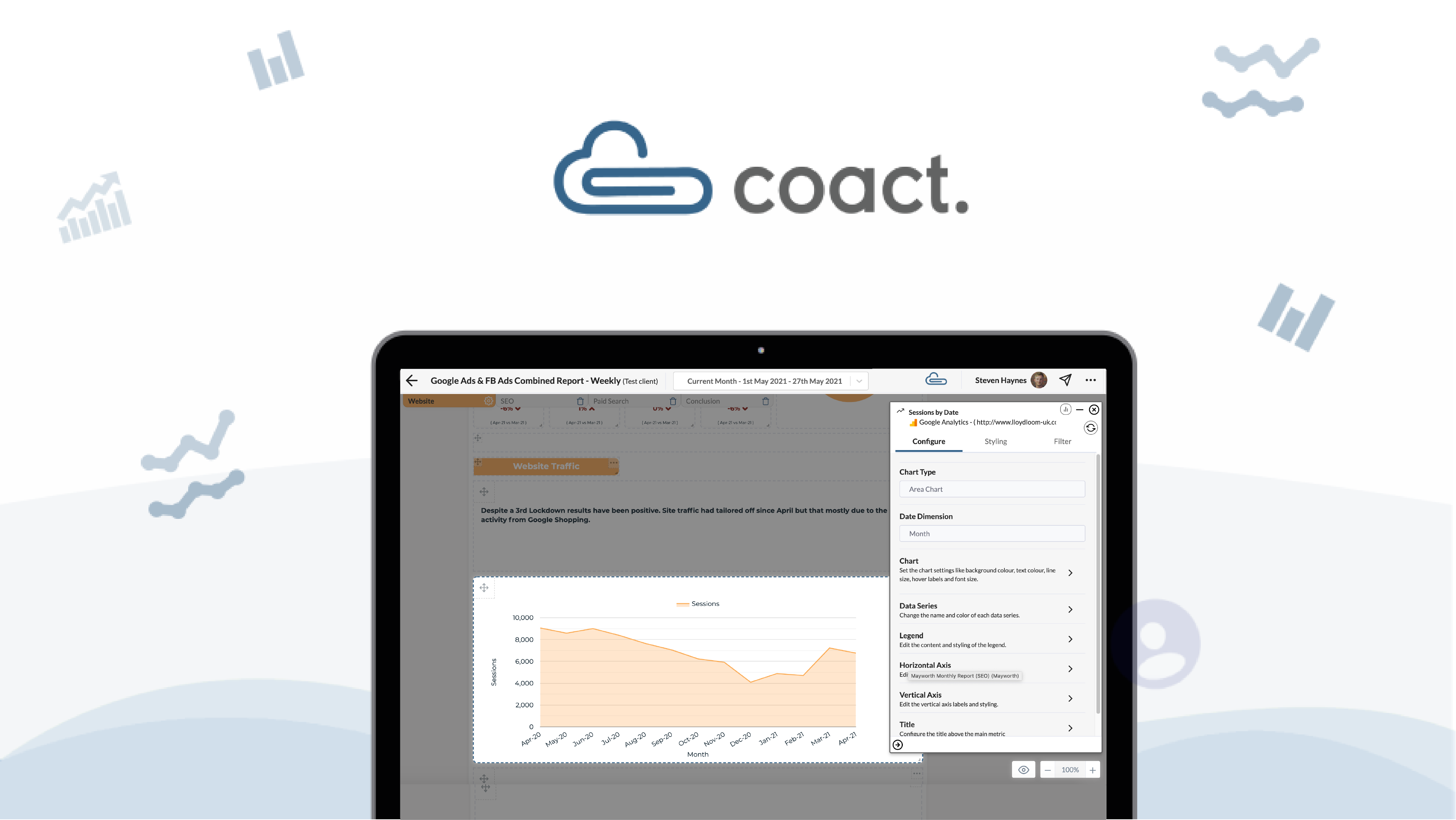 Coact Software - Fully customisable charts, tiles and tables