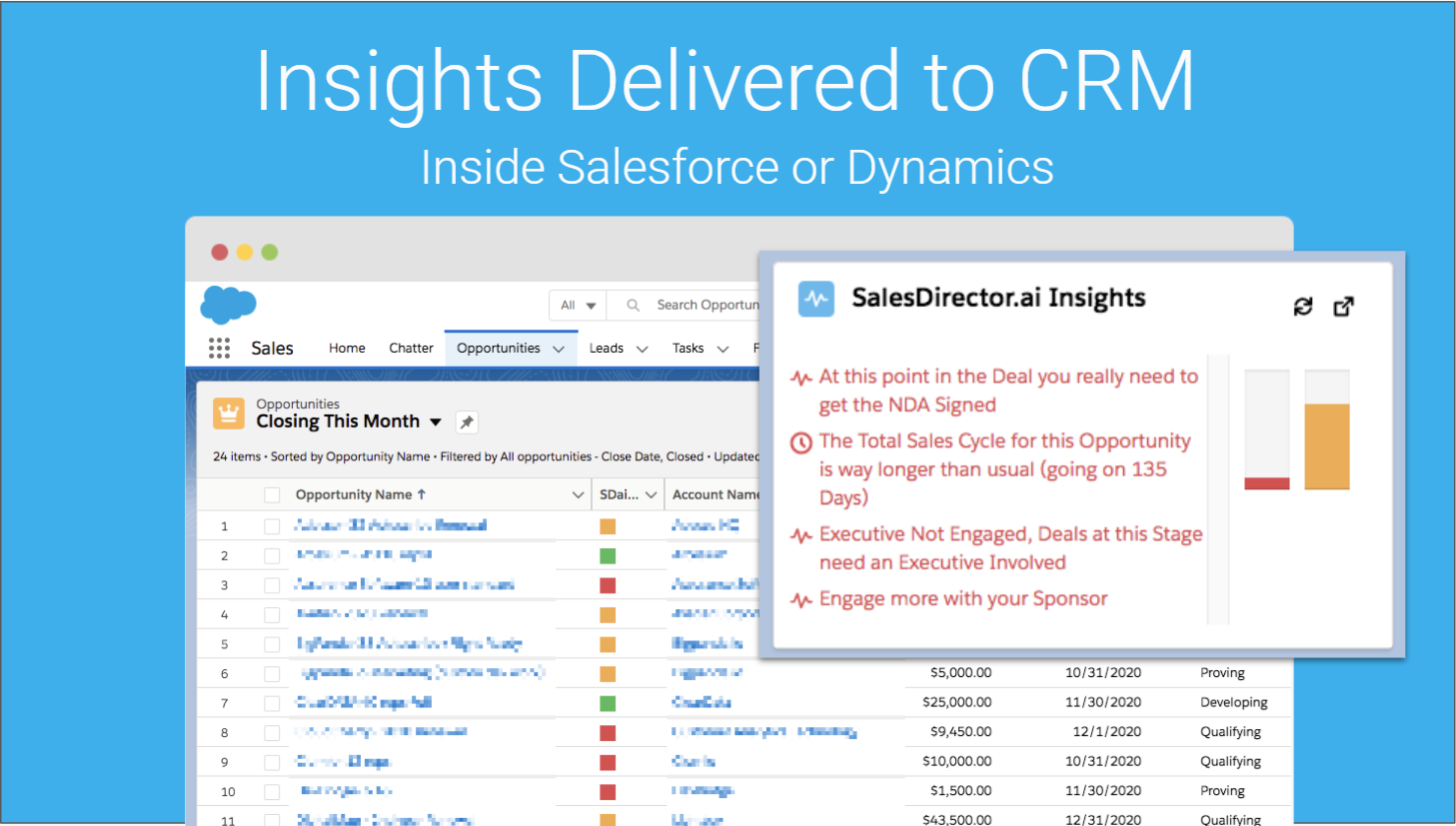 All insights and captured activity data is stored in your CRM (automatically)