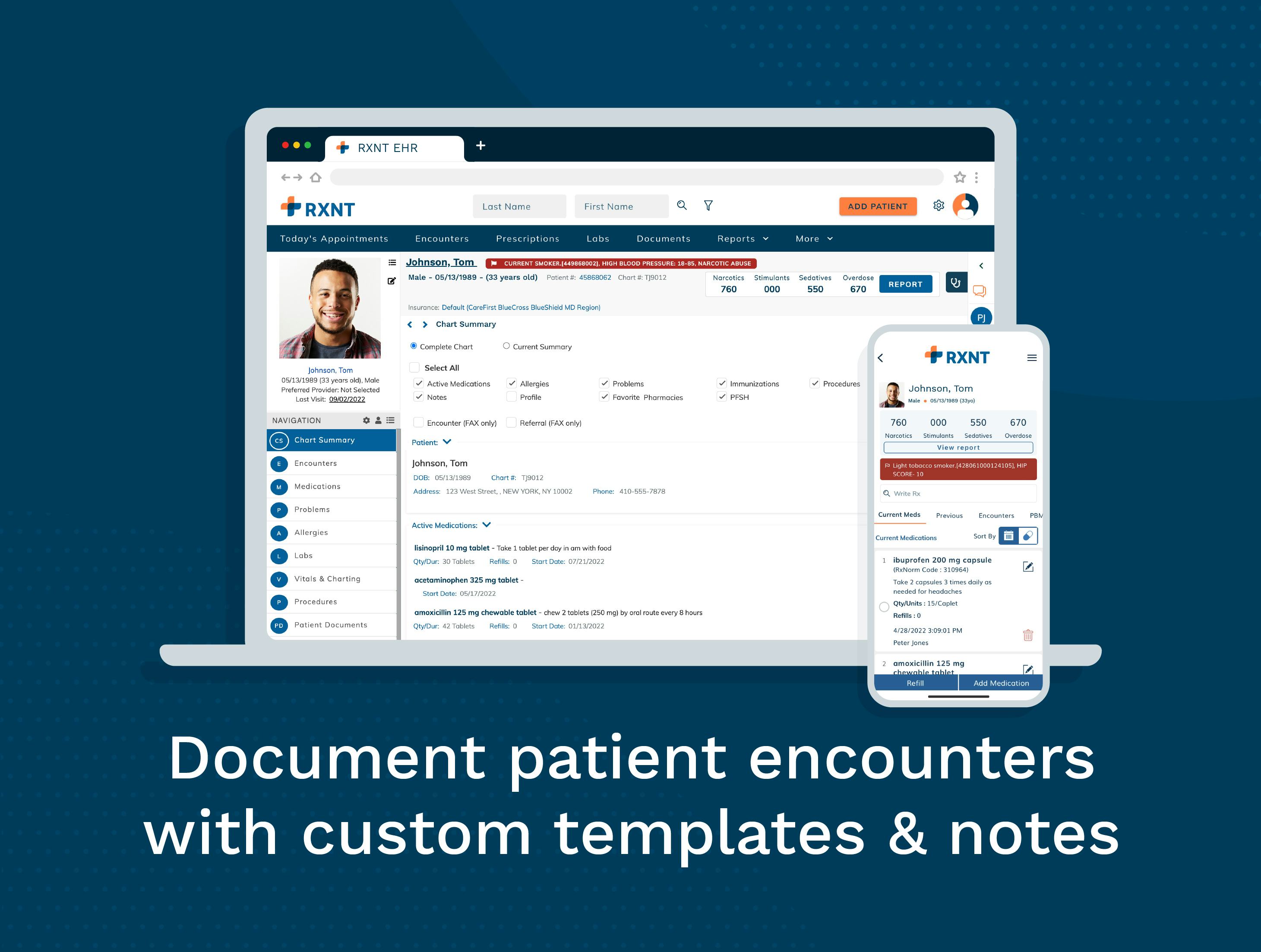 RXNT Software - RXNT Electronic Health Records (EHR/EMR) Software. Manage your patient's complete health information, with custom encounters, notes & forms, past medications, allergies, labs, and more. Available for desktop, tablet, & mobile (iOS & Android).