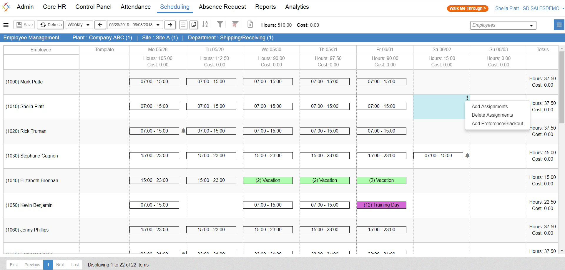 Synerion Software - Scheduling