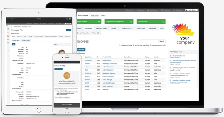 enableHR screenshot: enableHR interface