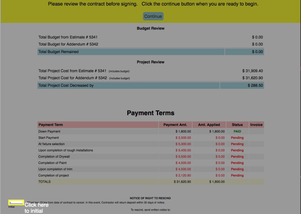 EZcontractPro Software - 5